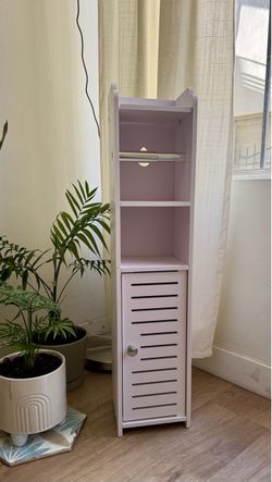 Slim Bathroom Storage Cabinet - Toilet Paper Holder