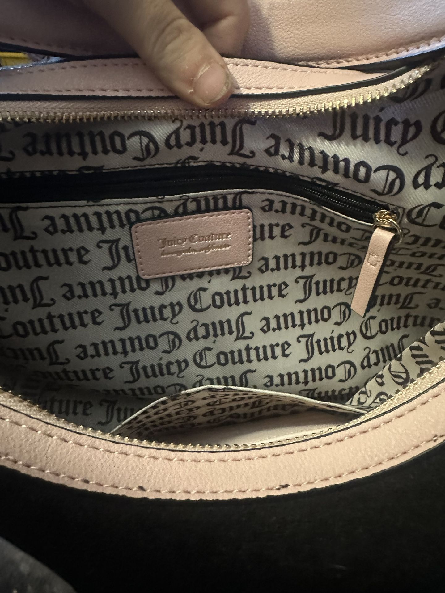 Juicy Couture Pink And Black Purse With A Light Pink JC Card Holder.