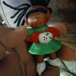 Vintage 1992 CPK Cabbage Patch Kids Christmas Ice Skating Girl And Christmas Girl PVC Toy Figure Vtg 3.5