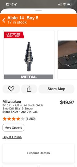 Milwaukee #4 Black Oxide Step Drill Bit