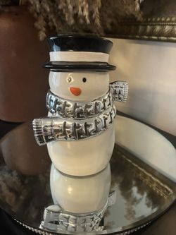 Snow Man Candle Holder 