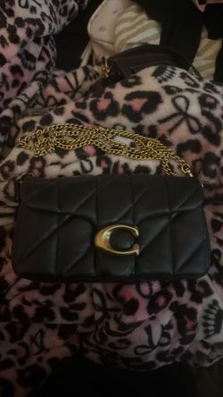 Coach Quilted Black Leather Chain Shoulder Bag (MINI)