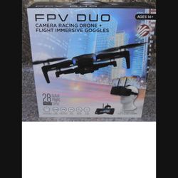 FPV DUO CAMERA RACING DRONE + FLIGHT IMMERSIVE GOGGLES