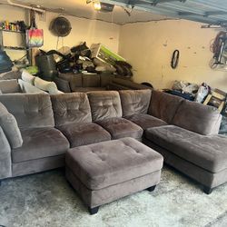 Costco sectional couch sofa with ottoman set