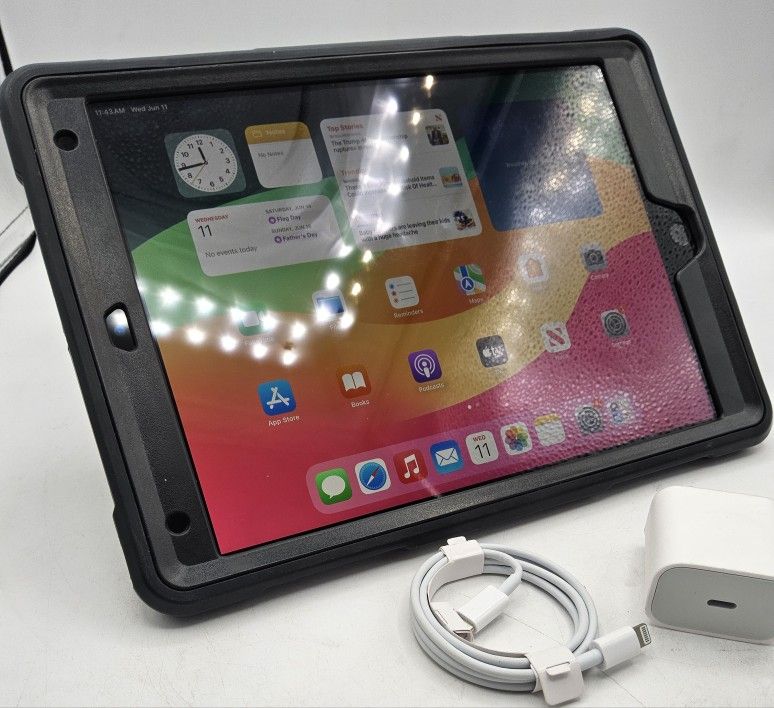 Apple IPad 9th Gen 64gb WiFi +Cellular Unlocked With Case Chargers Warranty $220