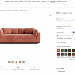 BRAND NEW JOYBIRD CUSTOM UPHOLSTERED SLEEPER SOFA (Save over $2k, costs $4870 online)