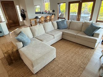 Super Comfortable 2 Piece Sand/Beige Sectional Couch