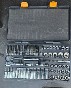 GEARWRENCH 57 Pc. 3/8" Drive 6 Pt. Mechanics Tool Set, Standard & Deep, SAE/Metric