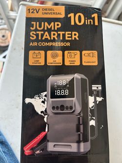 10-in-1 Jump Starter with Air Compressor 12V