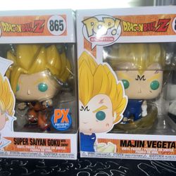 Super Saiyan 2 Goku And Majin Vegeta Funko Pops