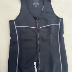 HEAD•Fitness Neoprene Sauna Vest Slimming Black Zip-up •SIZE: L