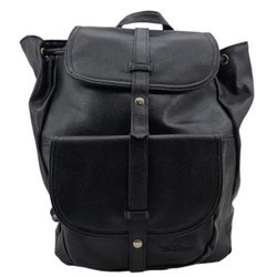 Bella Russo Black Vegan Leather Adjustable Strap Backpack NWT