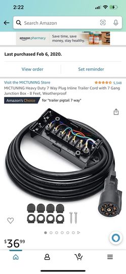 RV Trailer (NEW) 7 Way Plug Inline Trailer Cord With Box