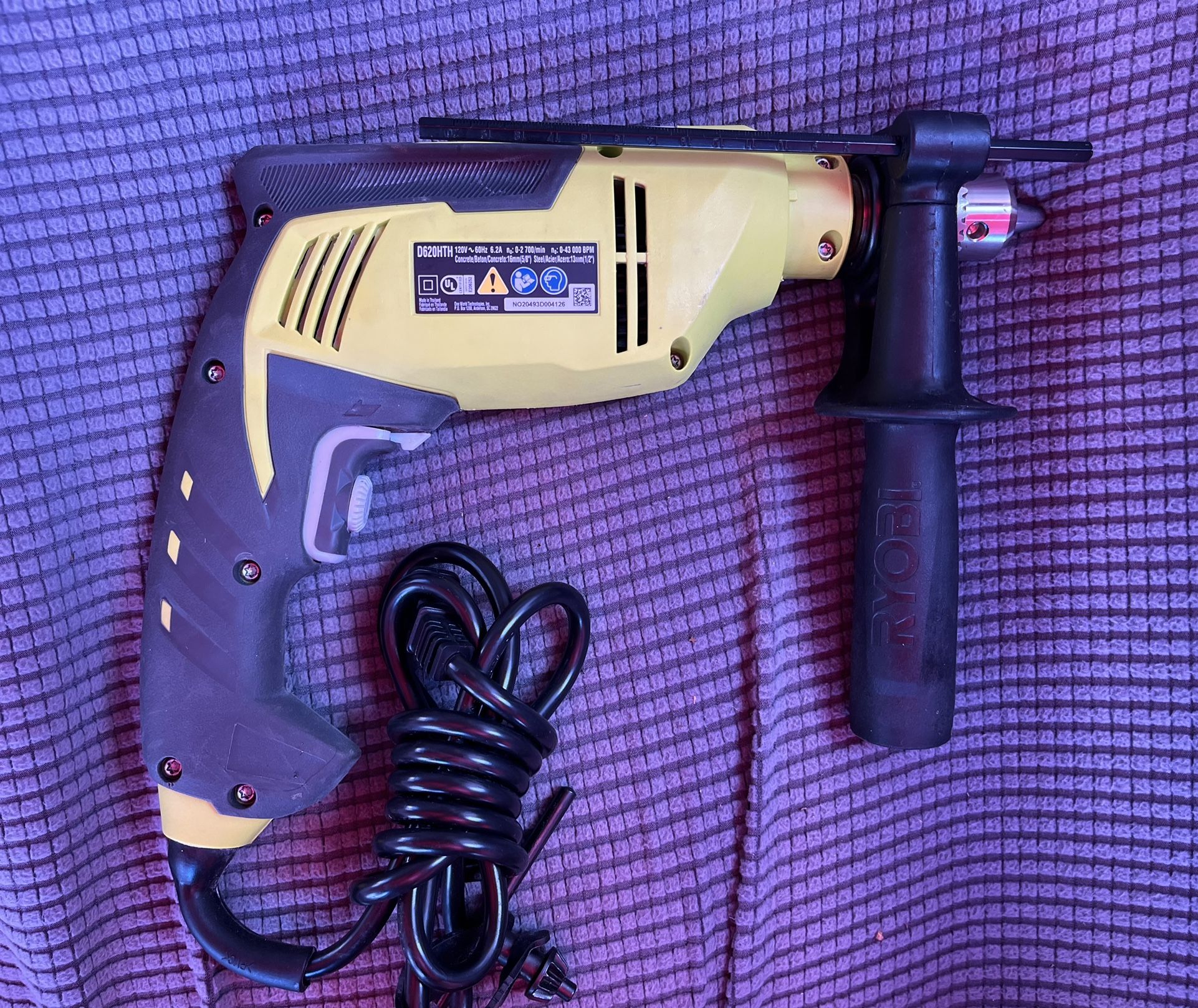 RYOBI Amp Corded 5/8 Variable Speed Hammer