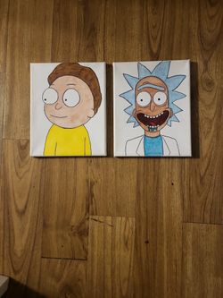 Rick and Morty portraits on canvas 