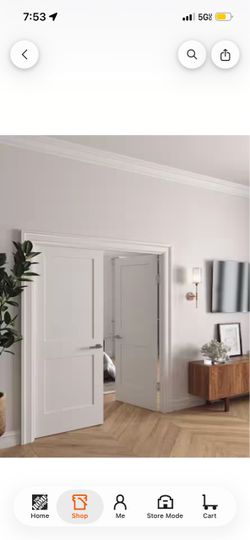 RESO 48 in. × 80 in. Bi-Parting Solid 0 Core White Primed Composite Prehung French Door Catch Ball Satin Nickel Jamb-5-1/4 in.