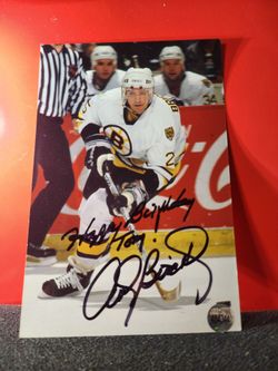 Autographed 4x6 ANDY  BRICKLEY Boston Bruins w/coa