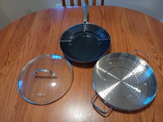 Simply Ming- Non-stick Pan With Stainless Steel Steamer Insert And Rack With Lid