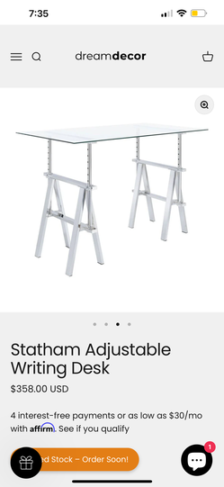 Standing Sitting Desk Glass Top Chrome Legs