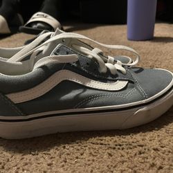 Light Blue Vans, Worn Once Size 4.5 In Men.