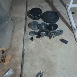 Non Olympic Barbell, dumbbell Set 310 Lb