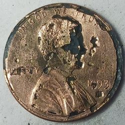 1993 (D) Lincoln Cent Error And Small DATE close A.M
