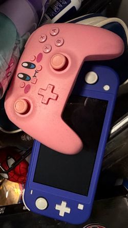 nintendo switch lite and kirby controller bundle