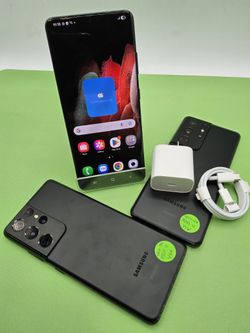 Samsung Galaxy S21 Ultra 5G 128gb Unlocked With Case Chargers Warranty $300 Each