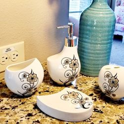On SALE!!! 4 Pcs Ceramic Bathroom Accessories 