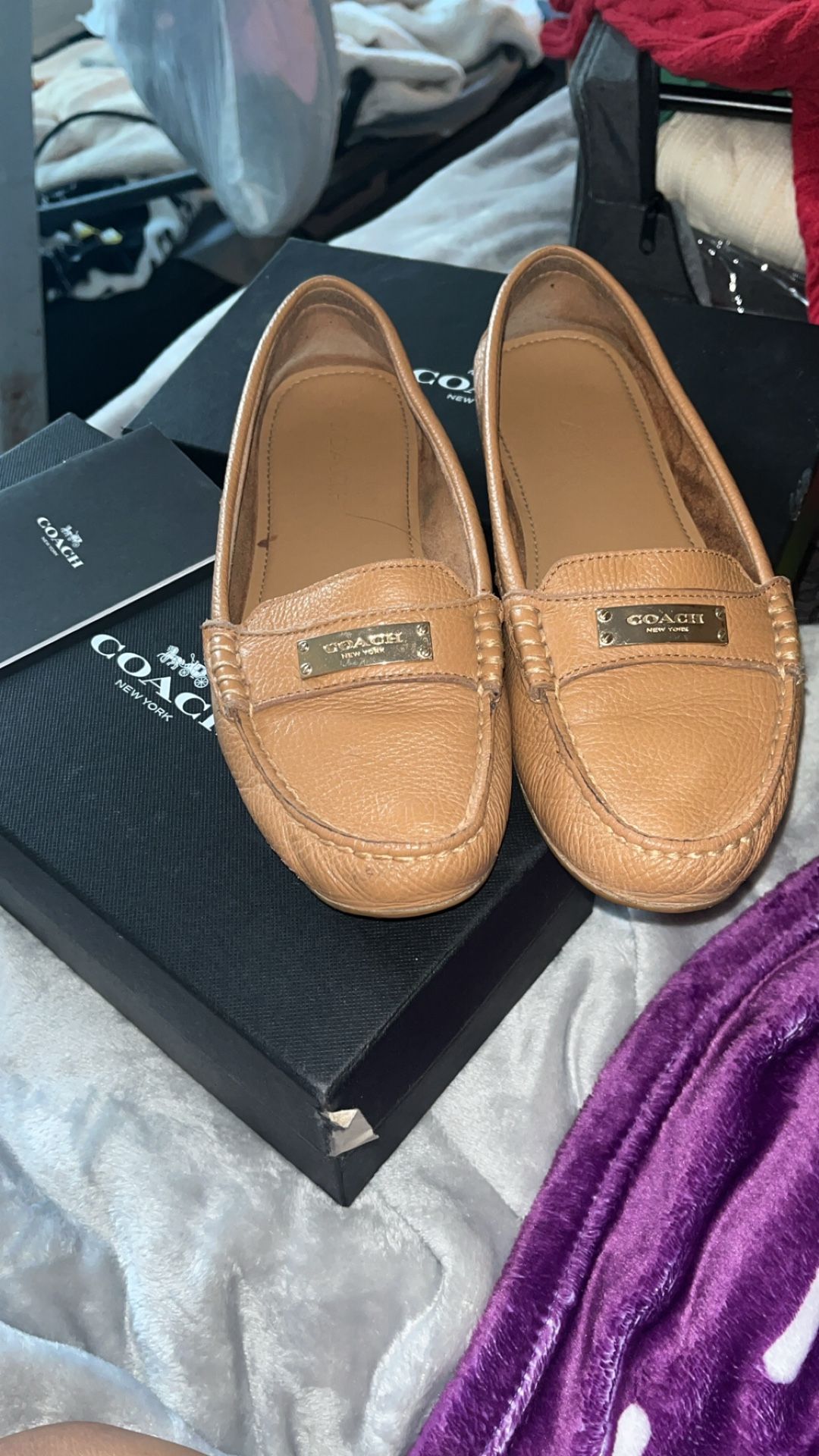 Coach Fredrica Leather Loafer Slip Ons