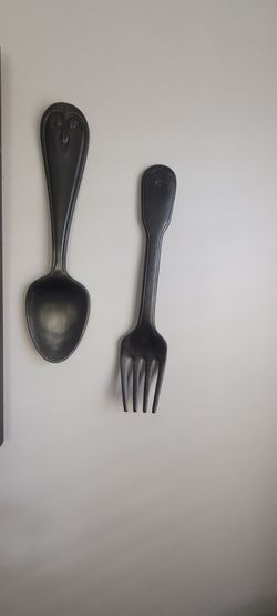 Kitchen decor spoon and fork