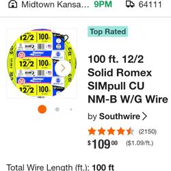 Romex Type Nm-b 12x2 100ft 
