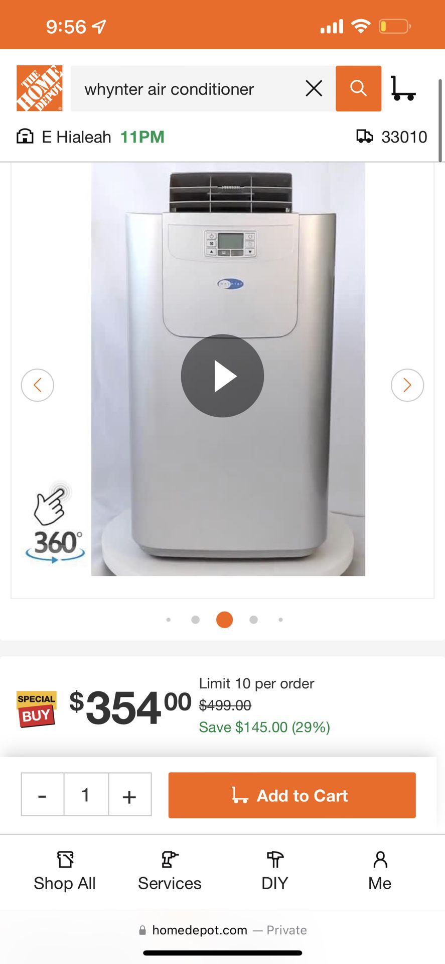 7,000 BTU Portable Air Conditioner 