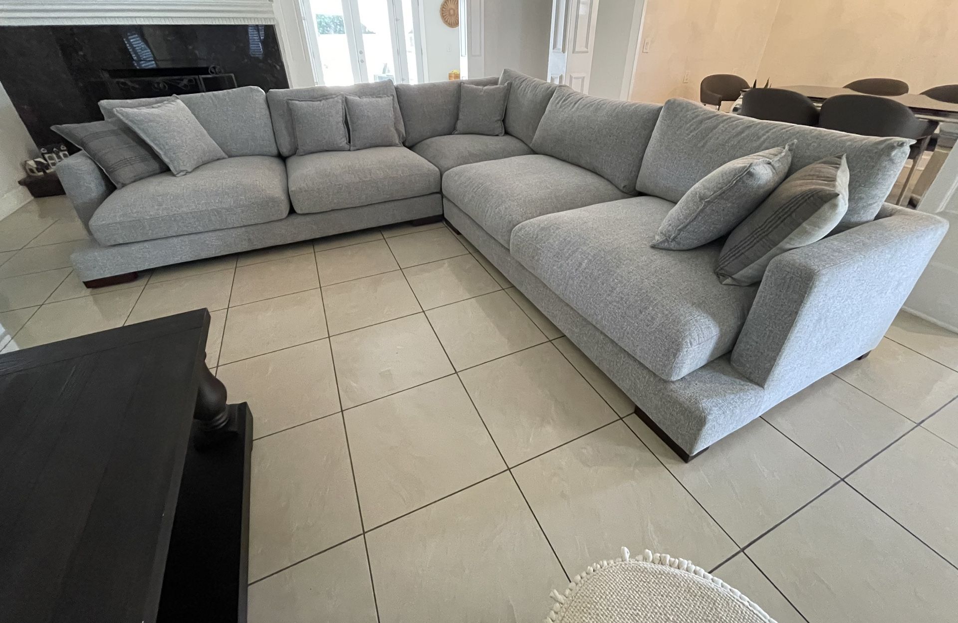 L-SHAPED GREY SECTIONAL PICK UP TODAY 126”x126”