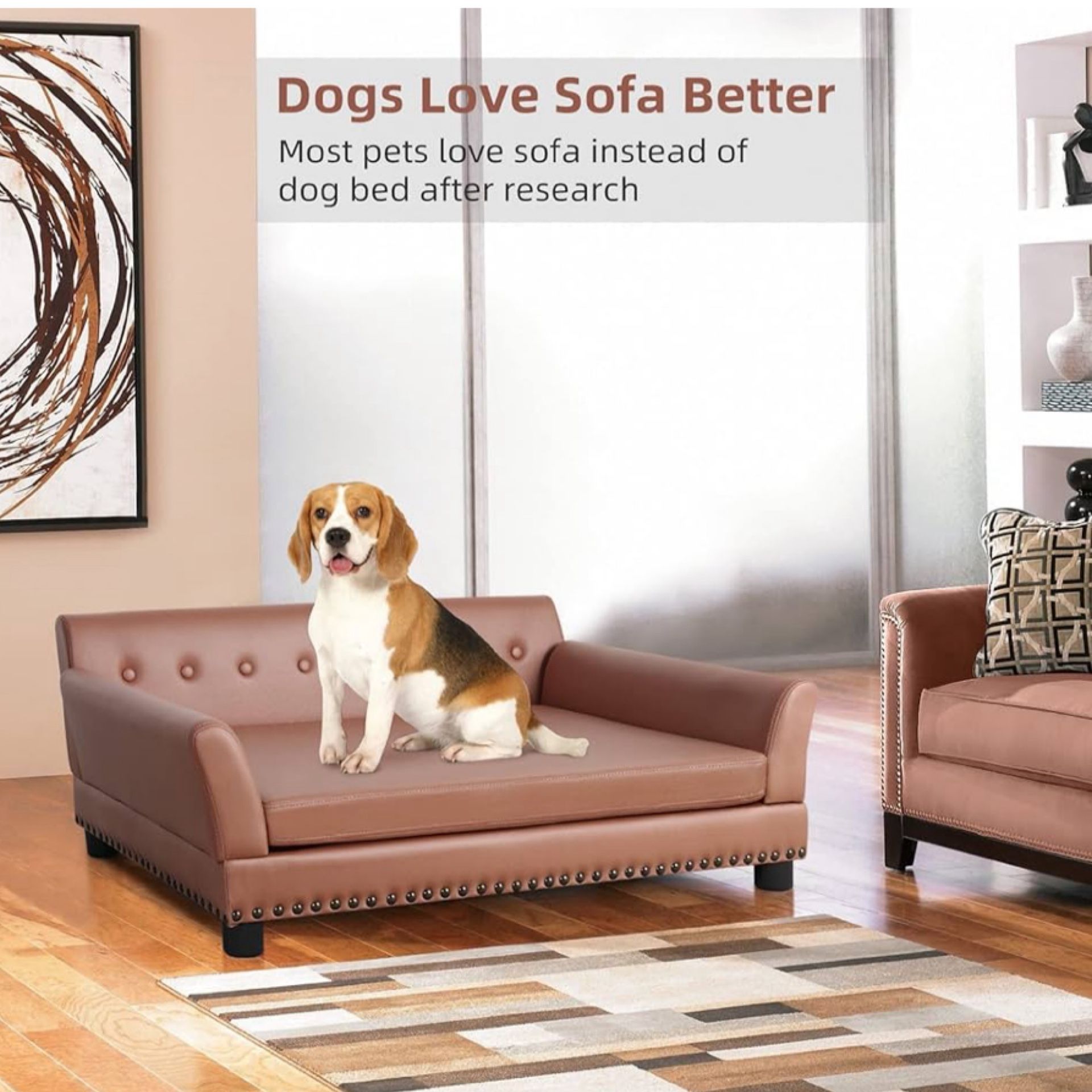 New BingoPaw Large Dog Sofa Bed: Dogs Indoor Raised Lounge Chaise