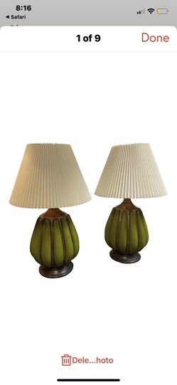 MCM Set of Ceramic Lamps With Shades