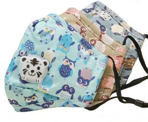 KIDS Cotton Face Mask REUSABLE & WASHABLE w/ Valve & Filter |