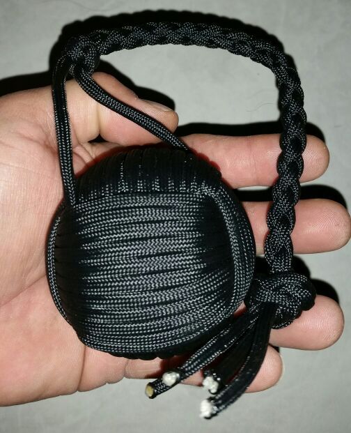 Black Military Grade Paracord Large Monkey Fist Knot
