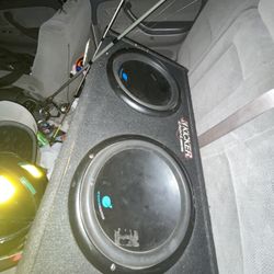 2 Planet 12’s 1200 A Piece Watt Subwoofers With 2400 Watt Amp Kicker Box