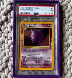 1999 POKEMON FOSSIL #5 GENGAR-HOLO PSA 7 SLAB