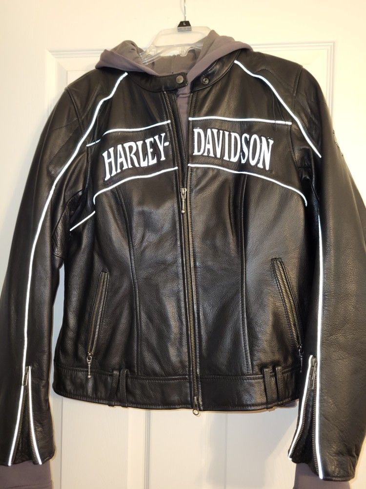 Women's Willie G Leather Jacket With Reflective Piping