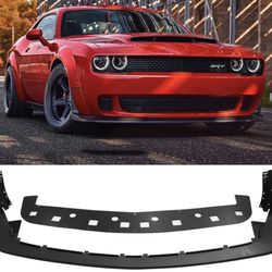 Fits 18-22 Dodge Challenger Demon DM Textured Black PP Front Bumper Lip Spoiler