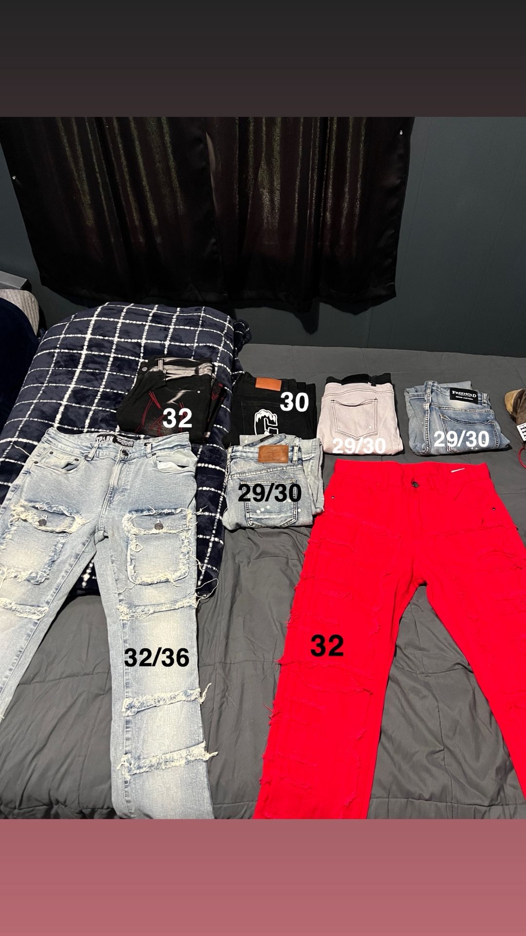 Mens Denim/stacked Pants