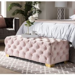Modern Tufted Ottoman Velvet NEW 