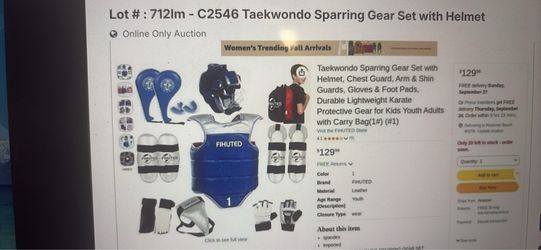 New Taekwondo Sparring Set w/ Helmet (C2546-U)