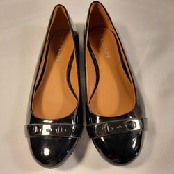 Coach Women's Size US 6.5B Black Patent Leather Flats