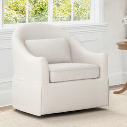 Cream White 360° Swivel Accent Chair – New