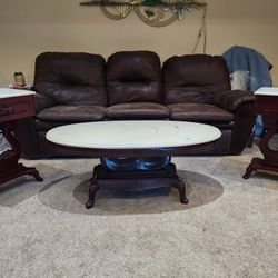  Marble Top Coffee & 2 Side Tables
