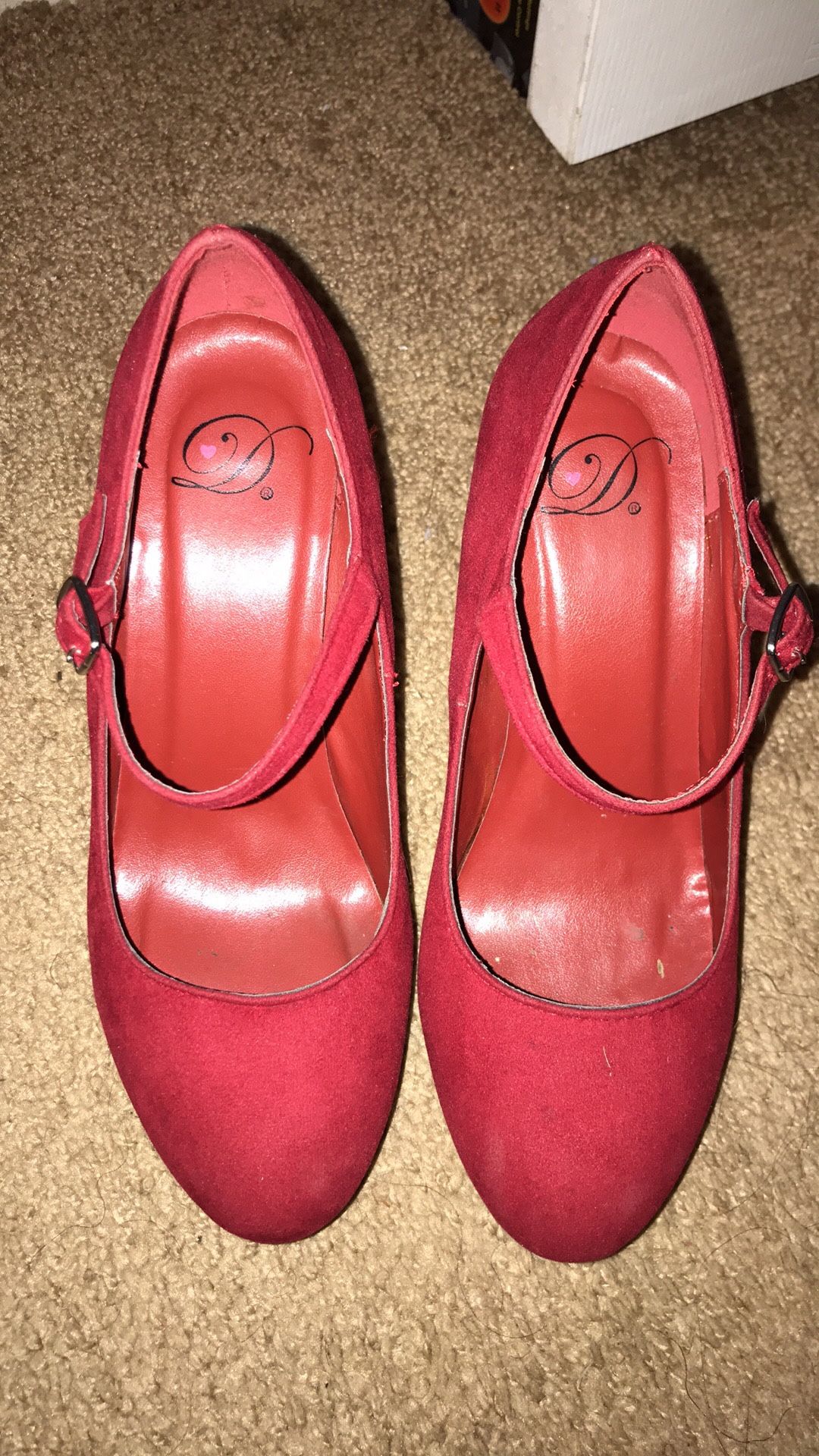 Women red heels size 7