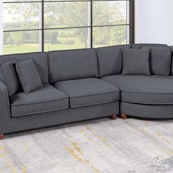 Brand New Grey Sectional Sofa (Pillows Included)